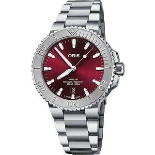 ORIS MOD. AQUIS DATE RELIEF CHERRY