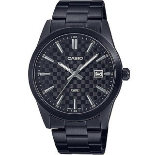 CASIO DATE CARBON LOOK DIAL BLACK SERIE- Black