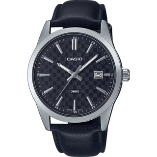 CASIO DATE CARBON LOOK DIAL - Silver & Black